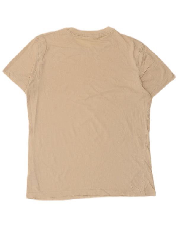 Calvin Klein Jeans Mens Graphic T-Shirt Top Large Beige Cotton