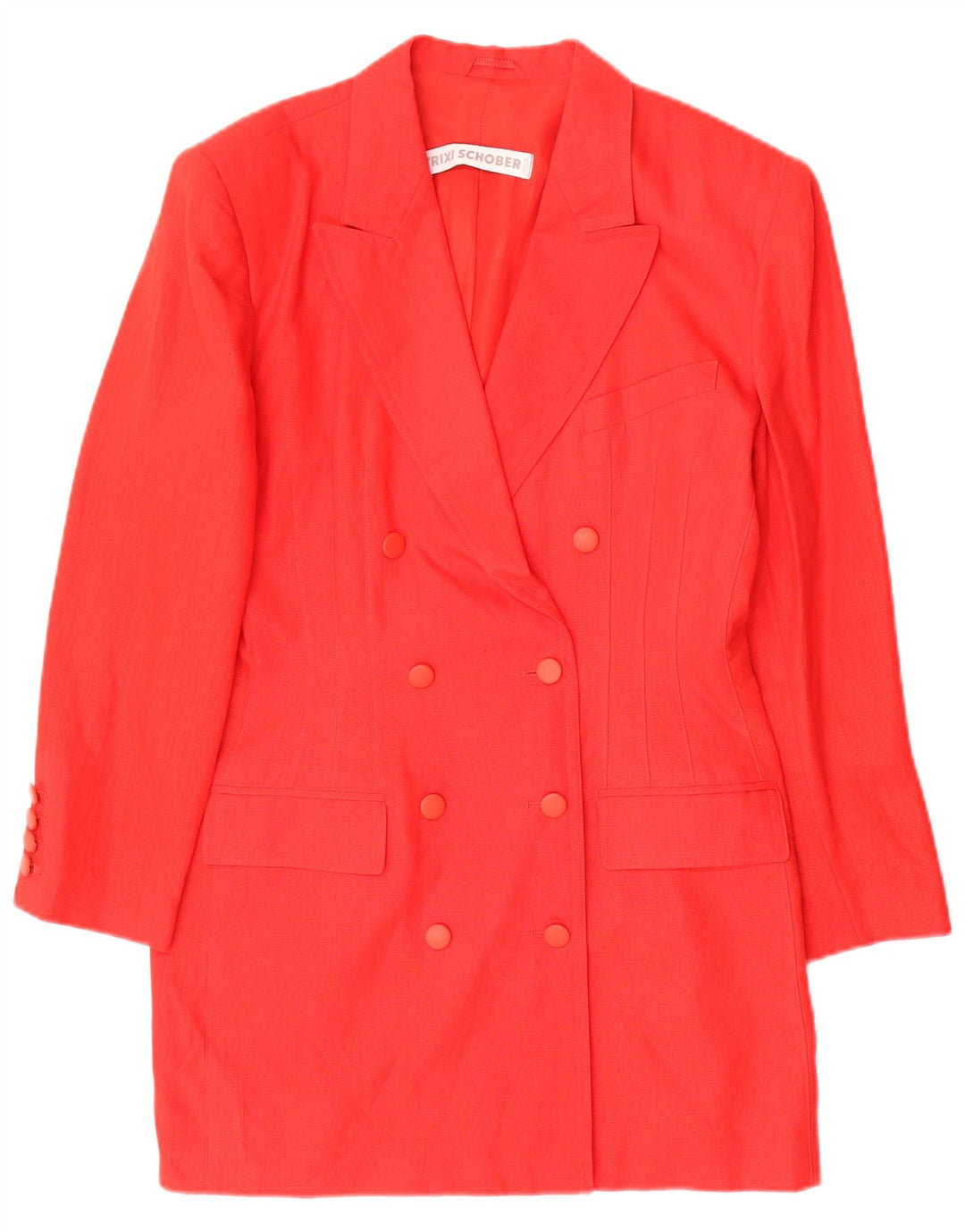 TRIXI SCHOBER Womens Longline Blazer Jacket UK 14 Large  Red