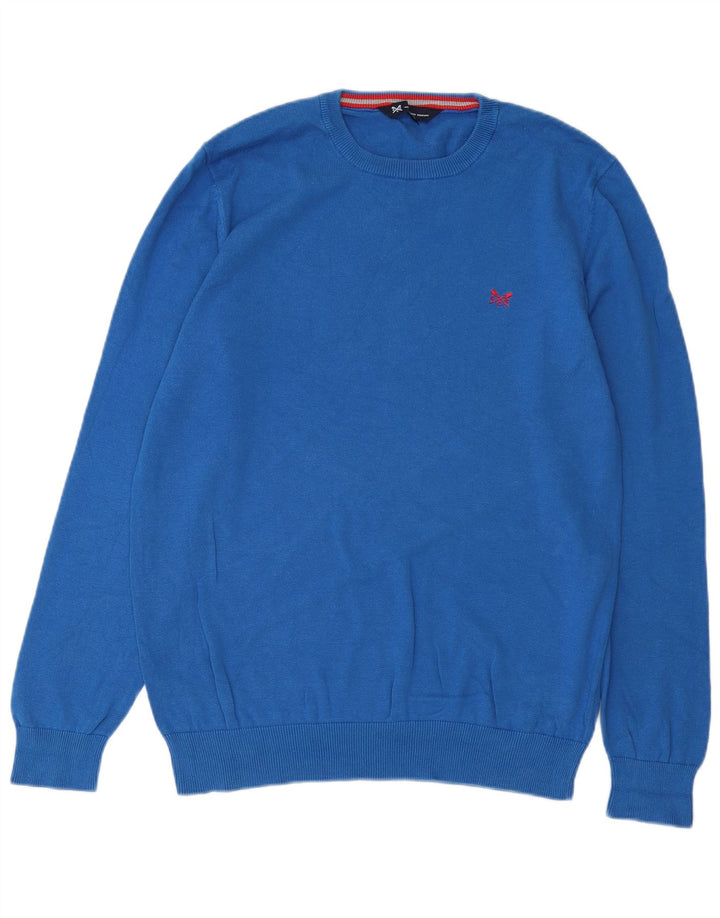 CREW CLOTHING Mens Crew Neck Jumper Sweater Large Blue
