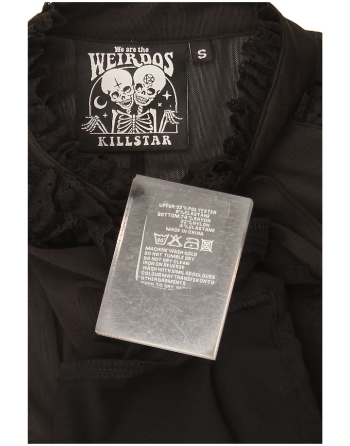 KILLSTAR Womens Long Sleeve Maxi Dress UK 8 Small Black Colourblock