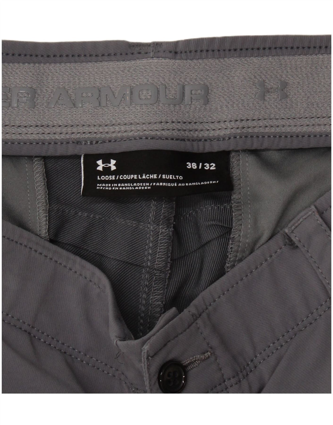 UNDER ARMOUR Mens Slim Chino Trousers W36 L32 Grey