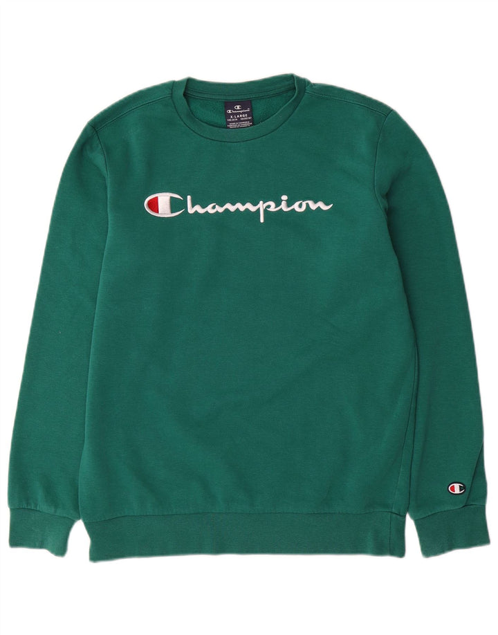 Champion Boys Graphic Sweatshirt Jumper 13-14 Years XL Green