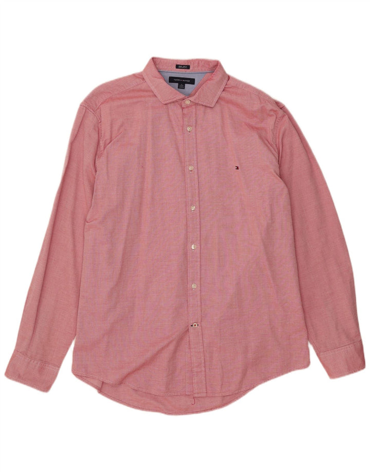 Tommy Hilfiger Mens Shirt XL Red Cotton