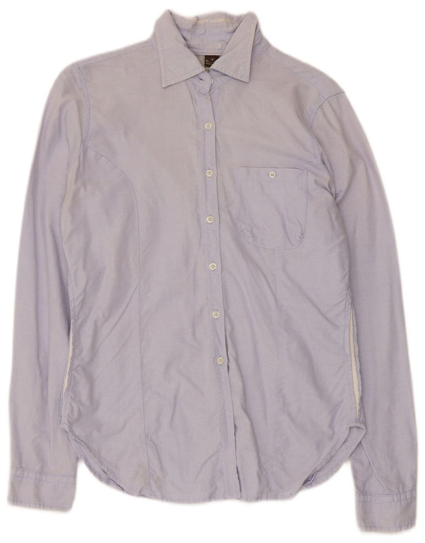 Napapijri Womens Shirt UK 10 Small Blue Cotton
