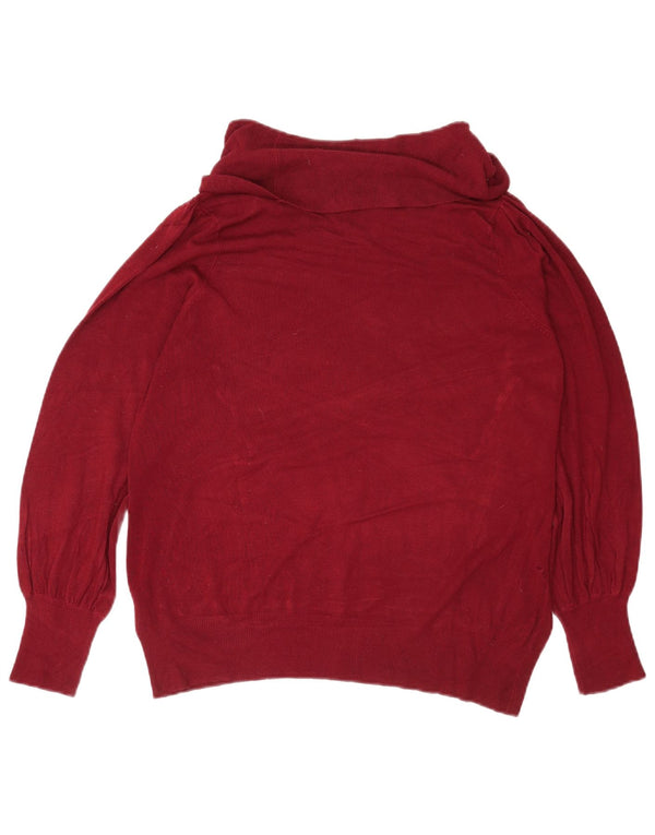 Marks & Spencer Womens Roll Neck Jumper Sweater UK 20 2XL Burgundy Viscose