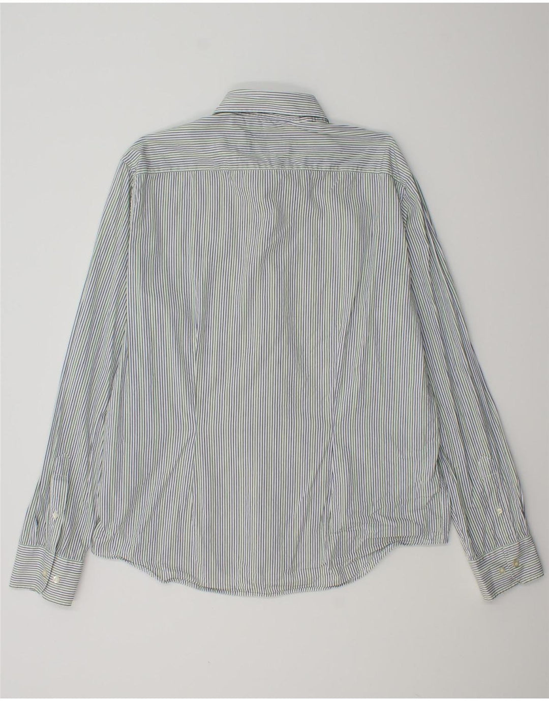 FRED PERRY Mens Slim Fit Shirt 2XL Blue Pinstripe Cotton