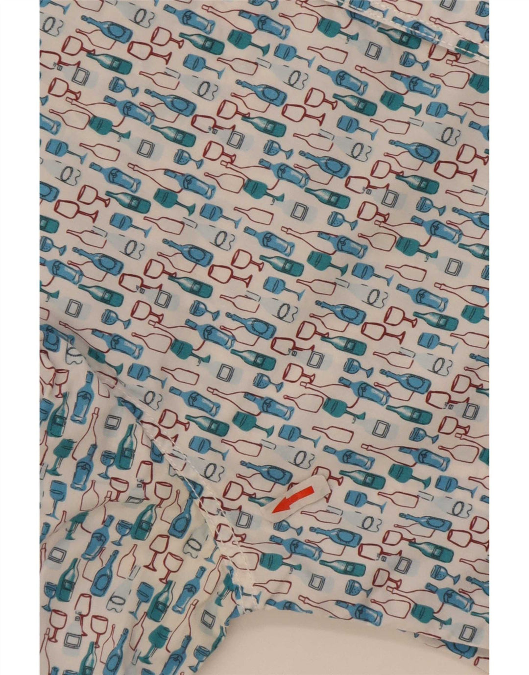 White Stuff Mens Slim Fit Abstract Pattern Shirt Small Blue Cotton
