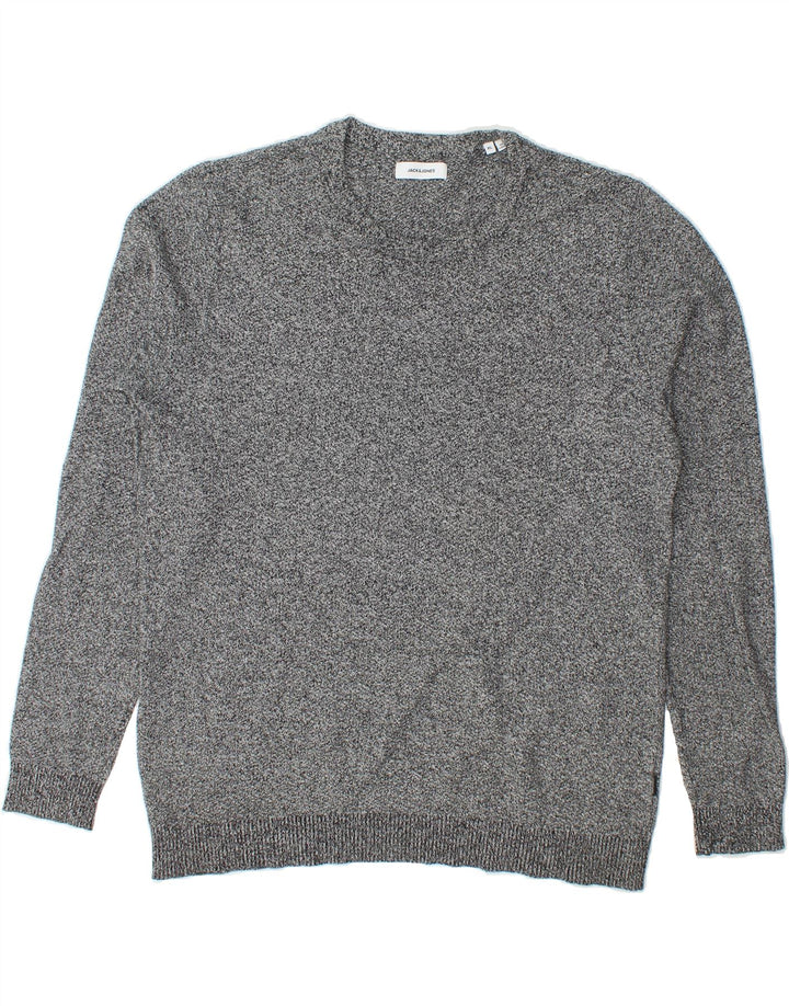 JACK & JONES Mens Crew Neck Jumper Sweater XL Grey Vintage Jack & Jones and Second-Hand Jack & Jones from Messina Hembry 