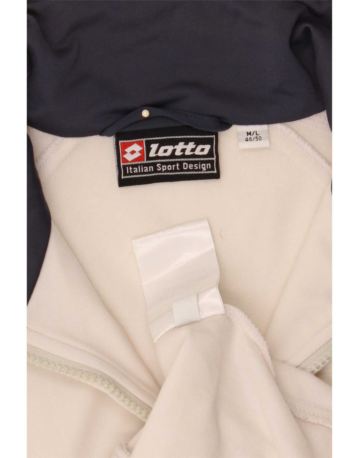Lotto Mens Tracksuit Top Jacket IT 46/50 Medium White Colourblock Polyester