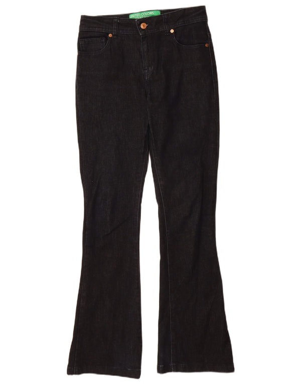 Benetton Womens Bootcut Jeans W27 L30 Navy Blue Cotton