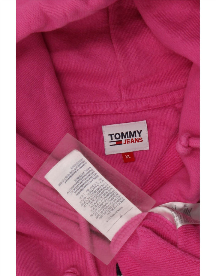 TOMMY HILFIGER Womens Hoodie Jumper UK 18 XL Pink Cotton