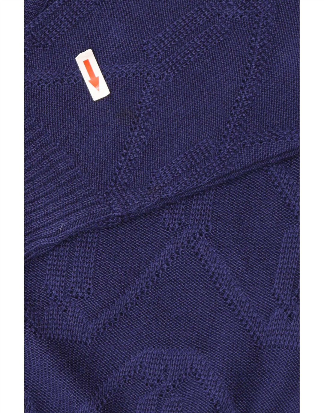 Vintage Womens Cardigan Sweater EU 38/40 Medium Blue Chevron Polyacrylic