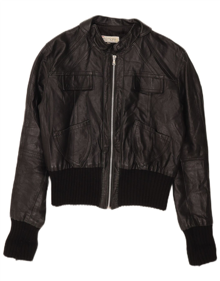 Bata and More Womens Crop Leather Jacket IT 46 Large Black