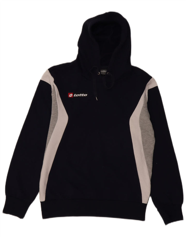 LOTTO Mens Hoodie Jumper Large Navy Blue Colourblock