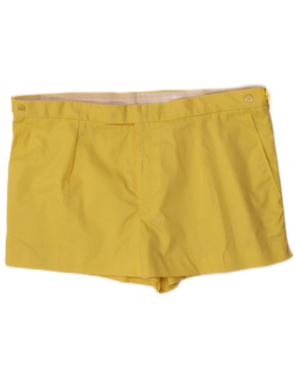 Vintage Womens Casual Shorts IT 50 XL W38 Yellow Cotton