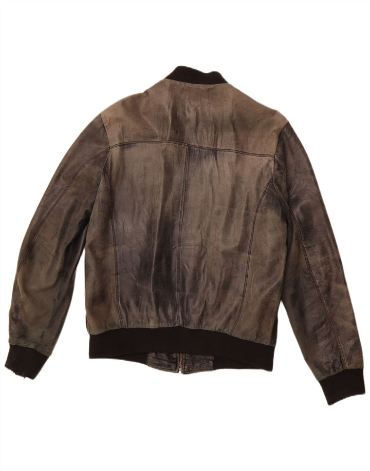 VINTAGE Mens Leather Jacket UK 38 Medium Black