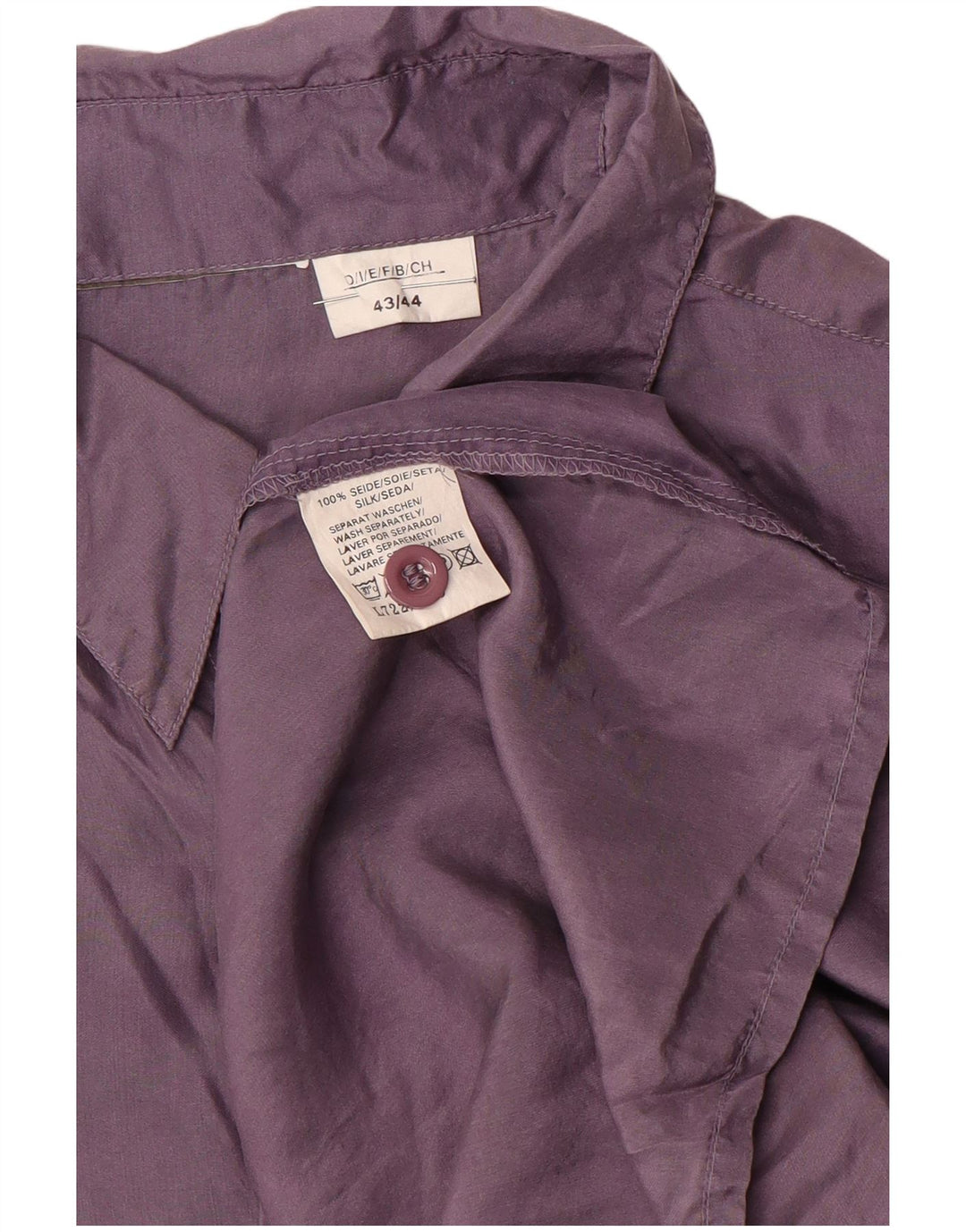 Vintage Mens Shirt Size 43/44 Large Purple Silk