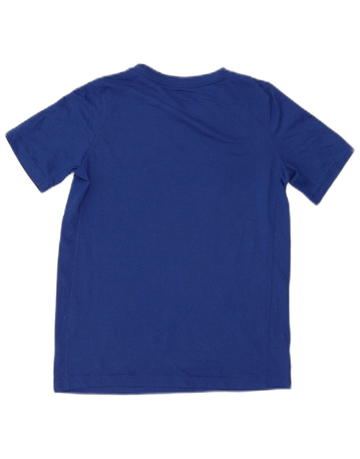 Nike Boys Dri Fit Graphic T-Shirt Top 9-10 Years Blue Polyester