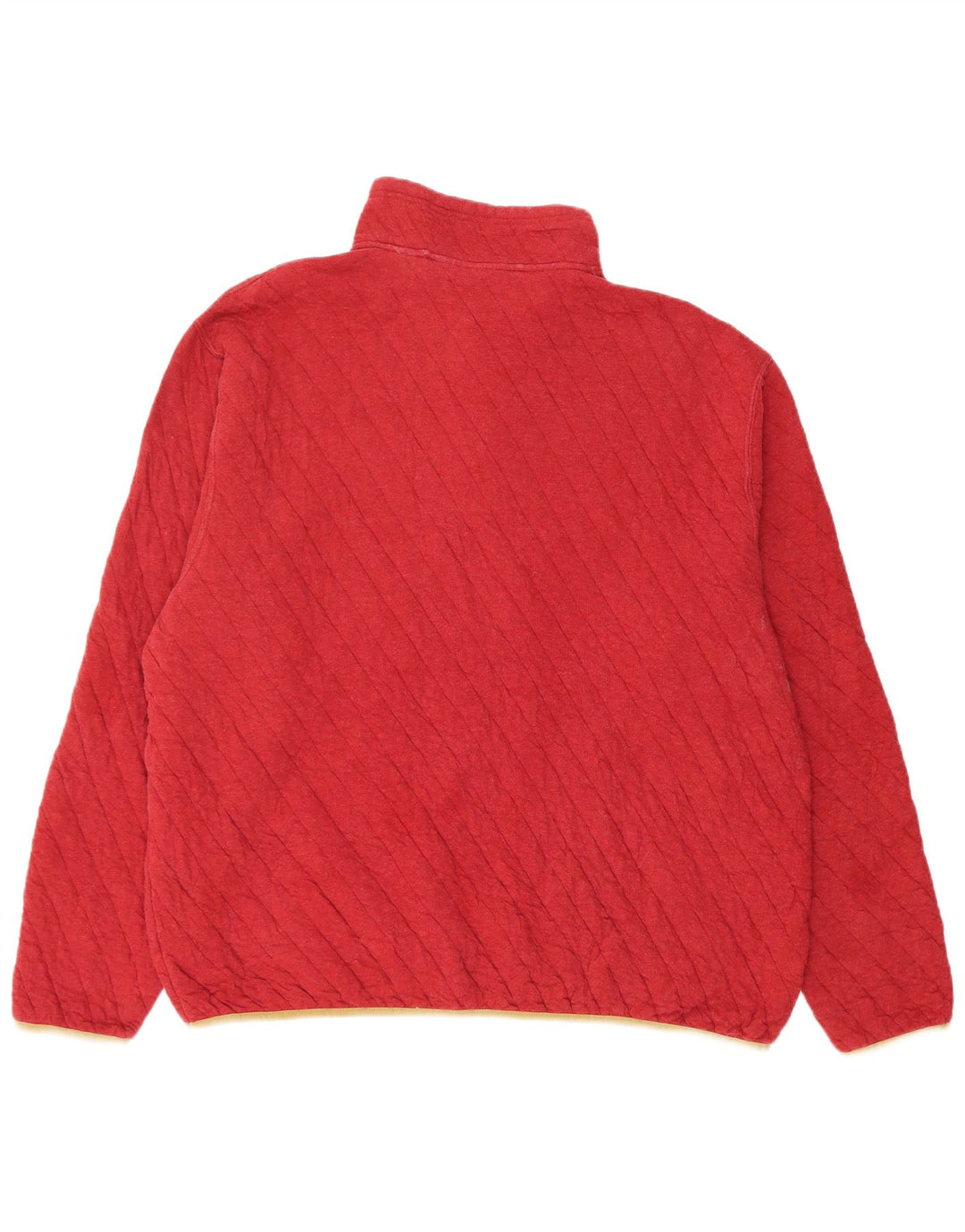 Orvis Mens Button Neck Sweatshirt Jumper XL Red Cotton
