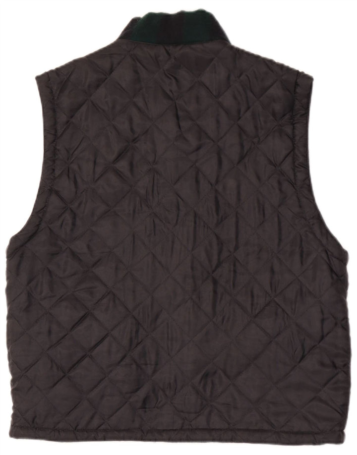 Vintage Mens Quilted Gilet UK 38 Medium Black