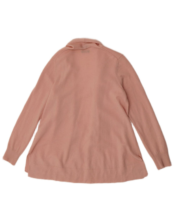 Massimo Dutti Womens Open Cardigan Sweater UK 12 Medium Pink