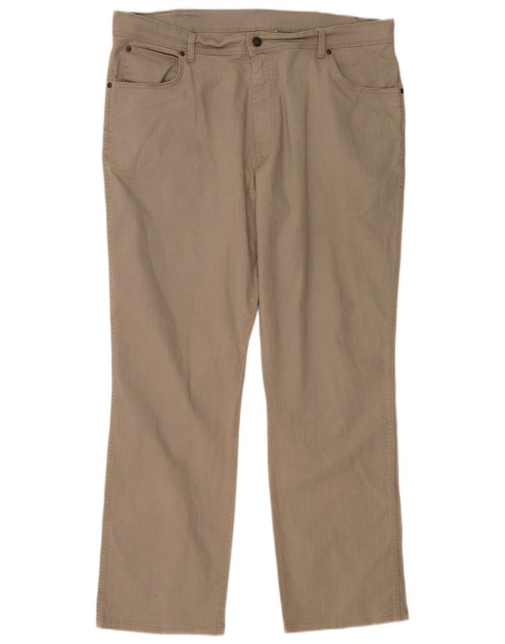 WRANGLER Mens Regular Fit Straight Casual Trousers W40 L32 Beige Cotton