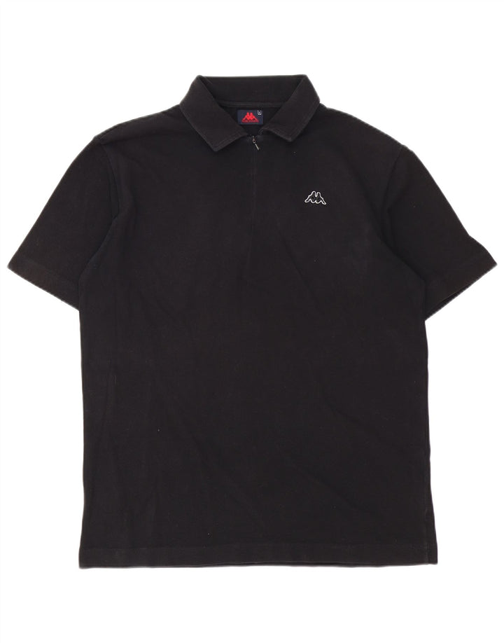 Kappa Mens Polo Shirt Large Black Cotton