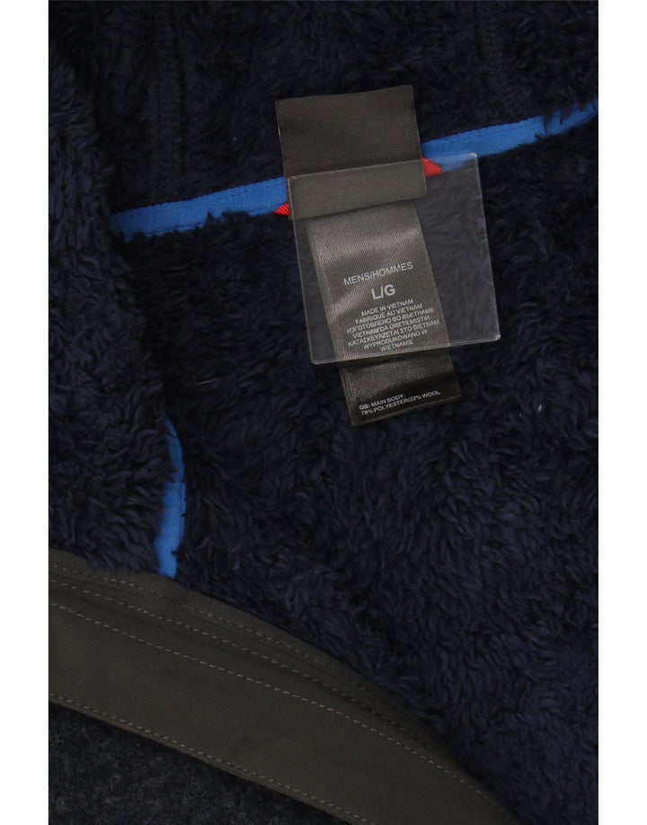 THE NORTH FACE Mens Hooded Cardigan Sweater Large Navy Blue Polyester