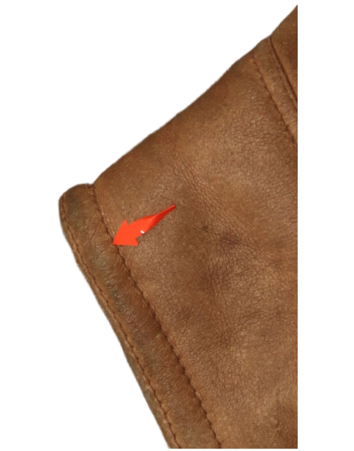 VINTAGE Mens Shearling Jacket UK 36 Small Brown Shearling