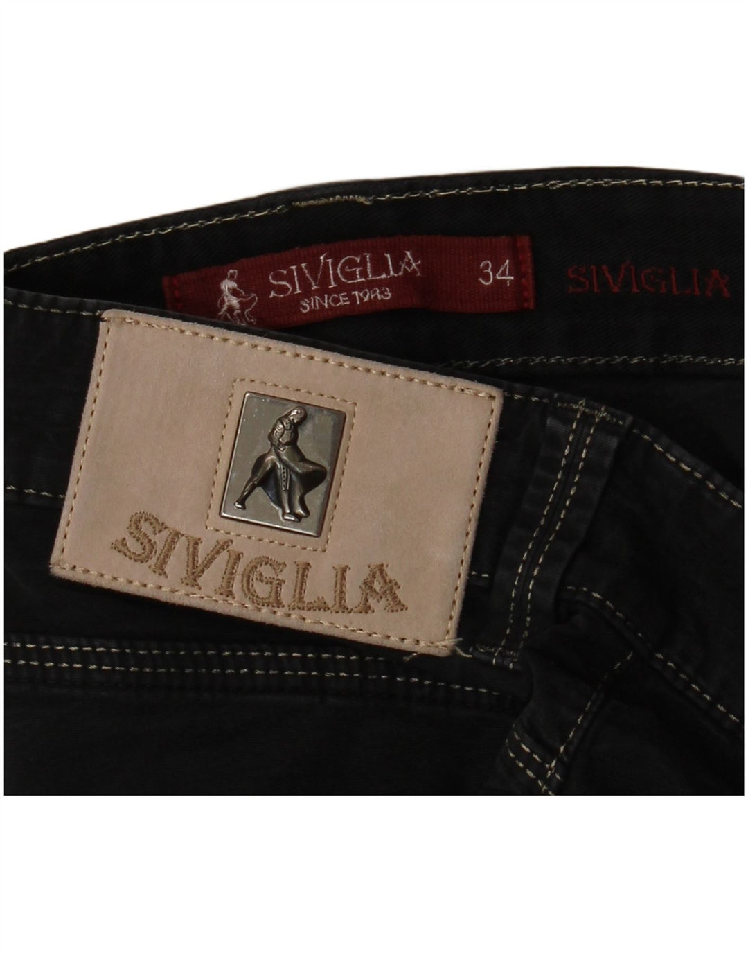 SIVIGLIA Womens Slim Casual Trousers W34 L32 Black
