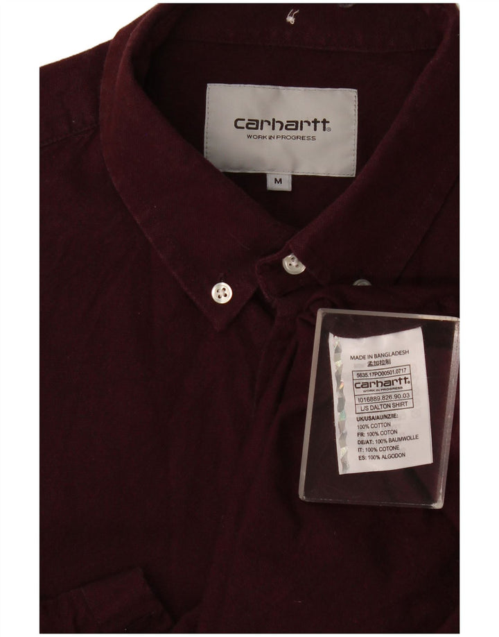 Carhartt Mens Shirt Medium Burgundy Cotton
