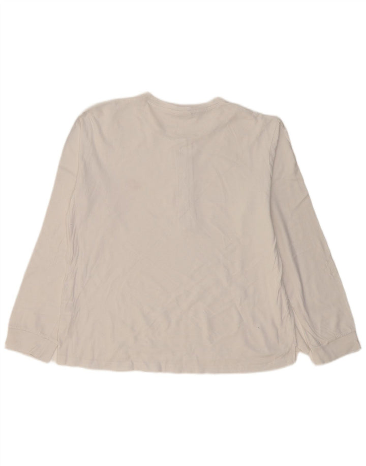 Lotto Womens Top Long Sleeve UK 16 Large White Cotton