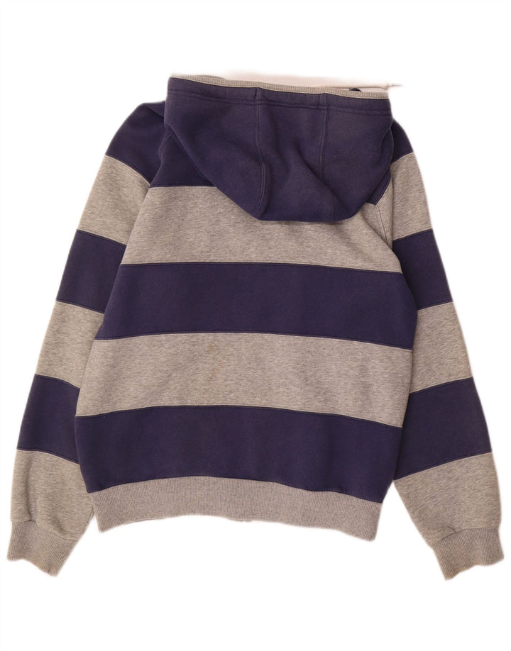 NIKE Mens Graphic Zip Hoodie Sweater UK 36/38 Small Navy Blue Striped