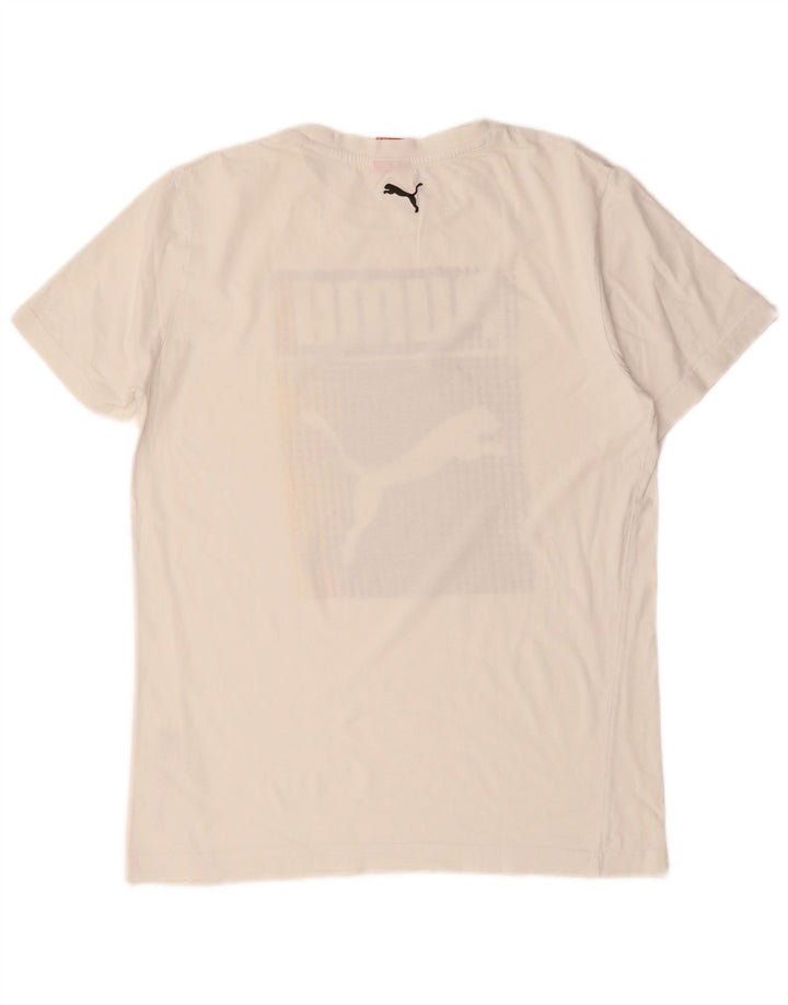 Puma Mens Graphic T-Shirt Top Medium White Cotton