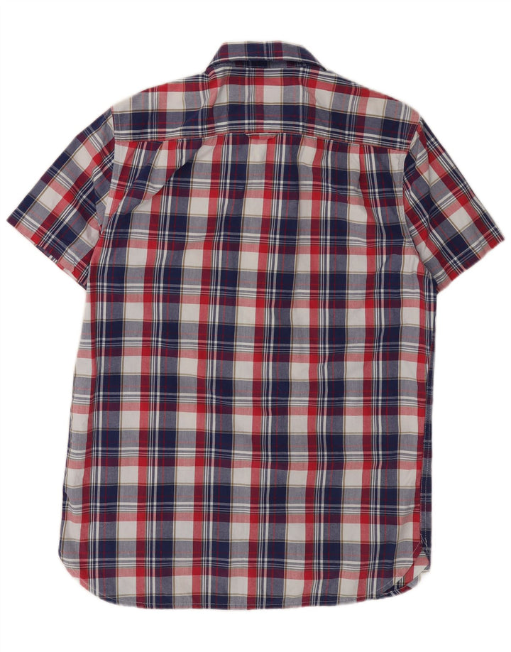 SUPERDRY Mens Short Sleeve Shirt Large Multicoloured Check Cotton