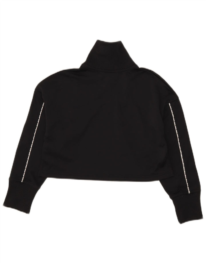 Nike Womens Crop Tracksuit Top Jacket UK 10 Small Black Polyester