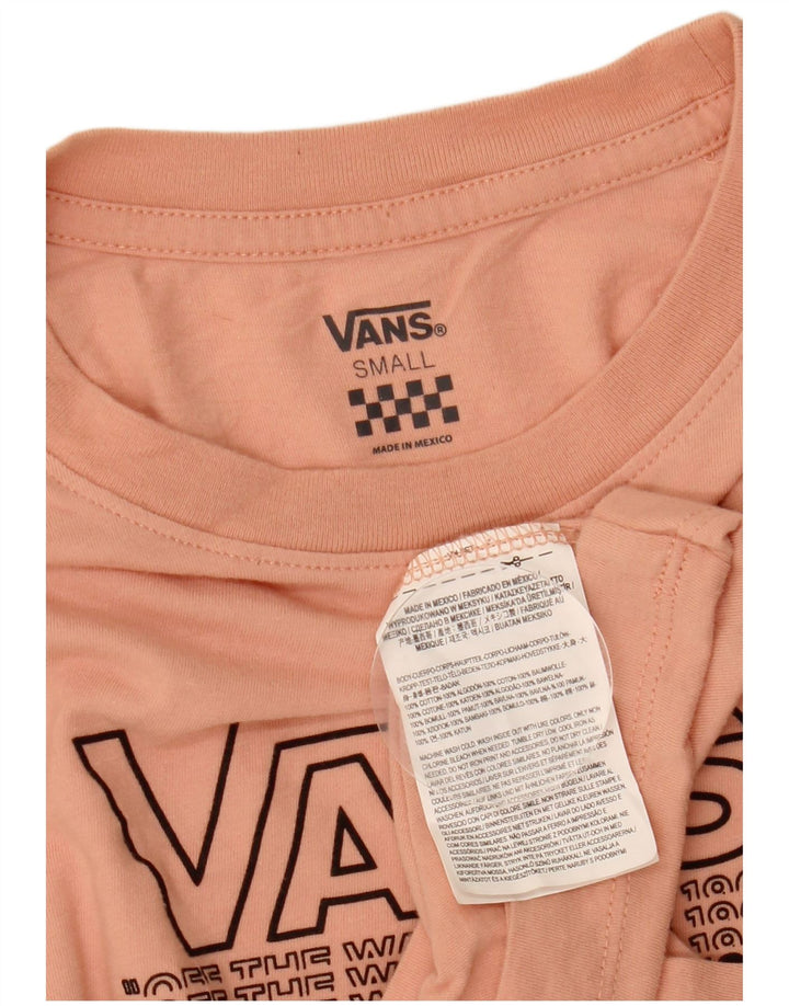 VANS Womens Graphic Top Long Sleeve UK 10 Small Pink Cotton