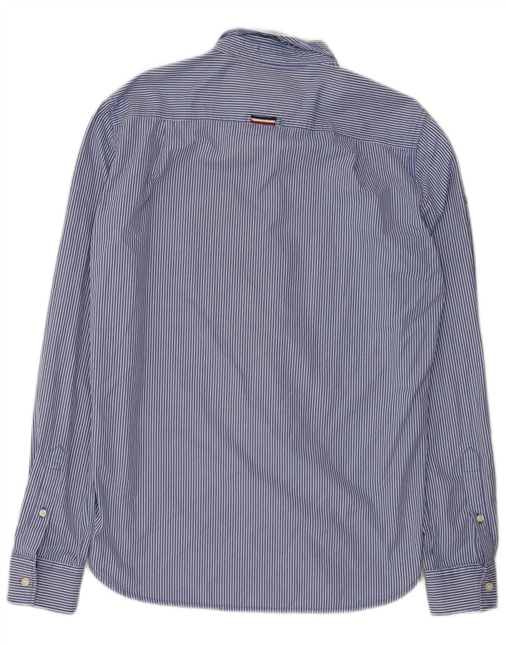 Superdry Mens Shirt Medium Blue Pinstripe Cotton