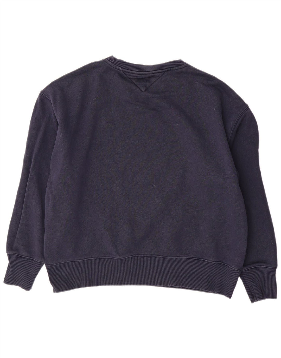 TOMMY HILFIGER Womens Oversized Sweatshirt Jumper UK 16 Large Navy Blue