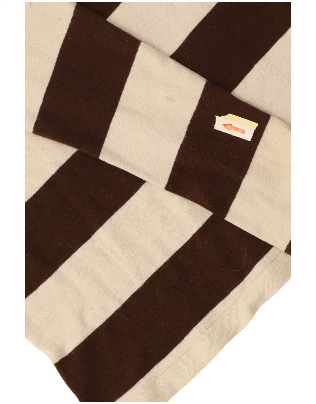 RALPH LAUREN Womens Top Long Sleeve UK 14 Medium Brown Striped Cotton