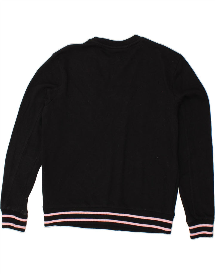 FILA Womens Graphic Sweatshirt Jumper UK 14 Medium Black Cotton Vintage Fila and Second-Hand Fila from Messina Hembry 
