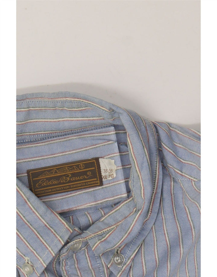 EDDIE BAUER Mens Shirt XL Blue Pinstripe