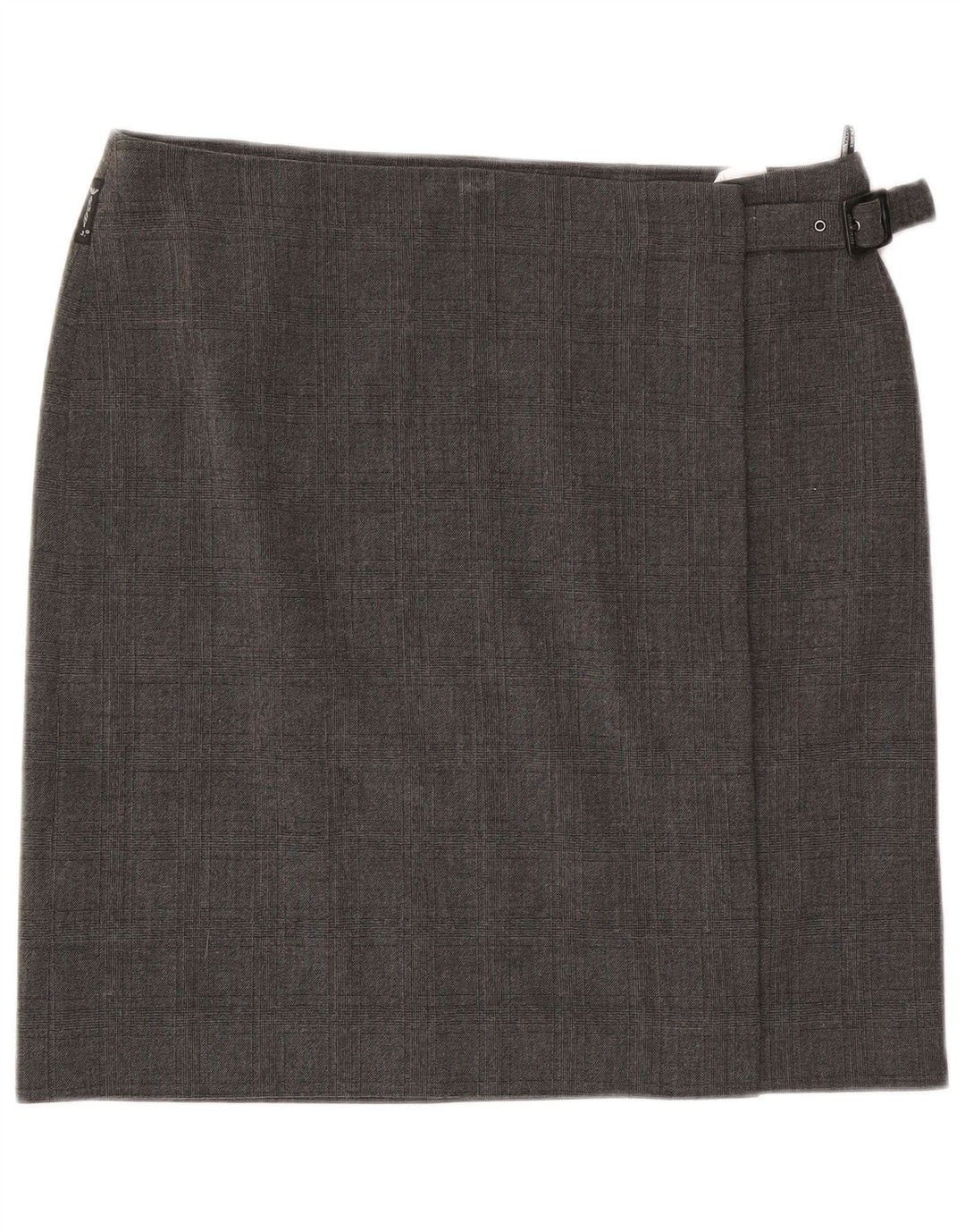 Armani Jeans Womens Wrap Skirt US 12 Large W34  Grey Check Polyester