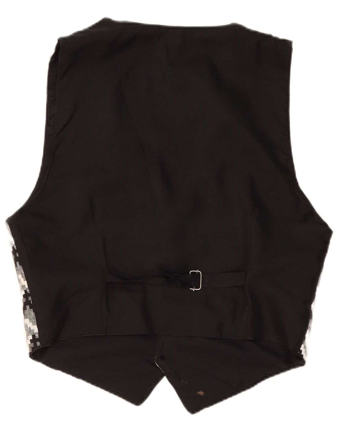 Vintage Mens Waistcoat Large Black Geometric