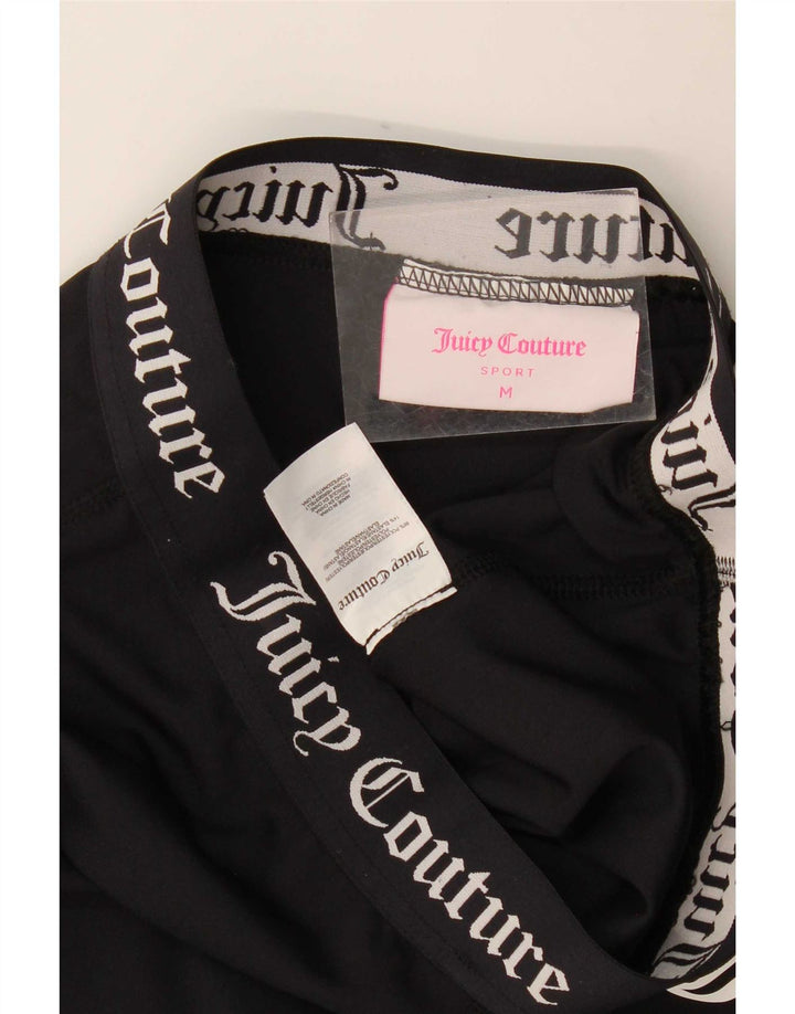 Juicy Couture Womens Graphic Leggings UK 12 Medium Black Polyester
