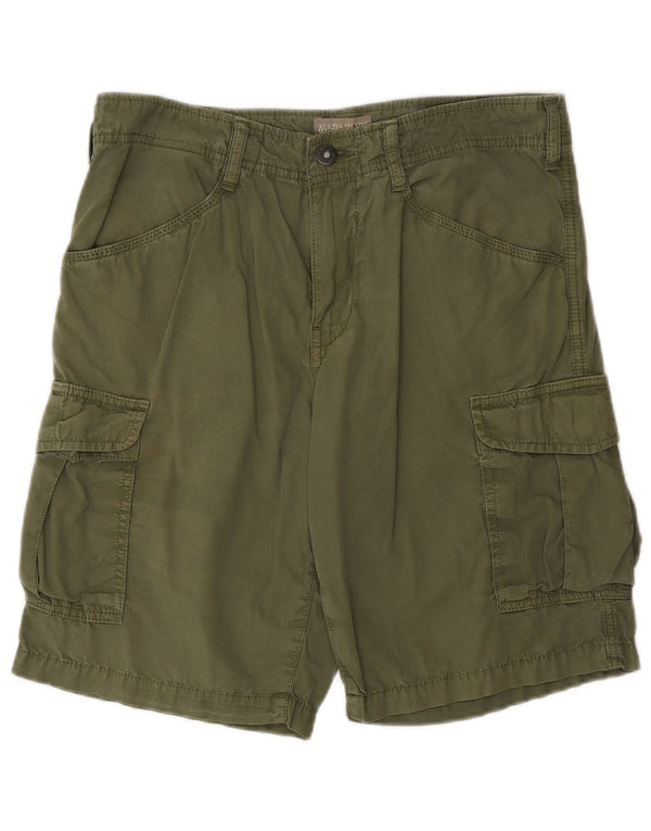 Napapijri Mens Cargo Shorts W31 Medium Green Cotton