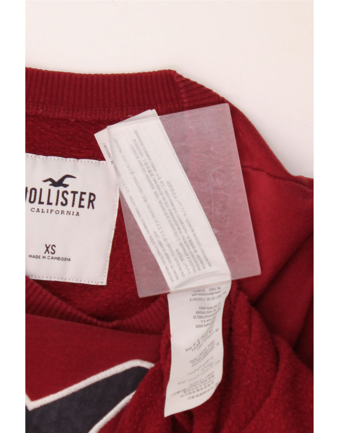 HOLLISTER Mens Graphic Sweatshirt Jumper XS Burgundy Cotton