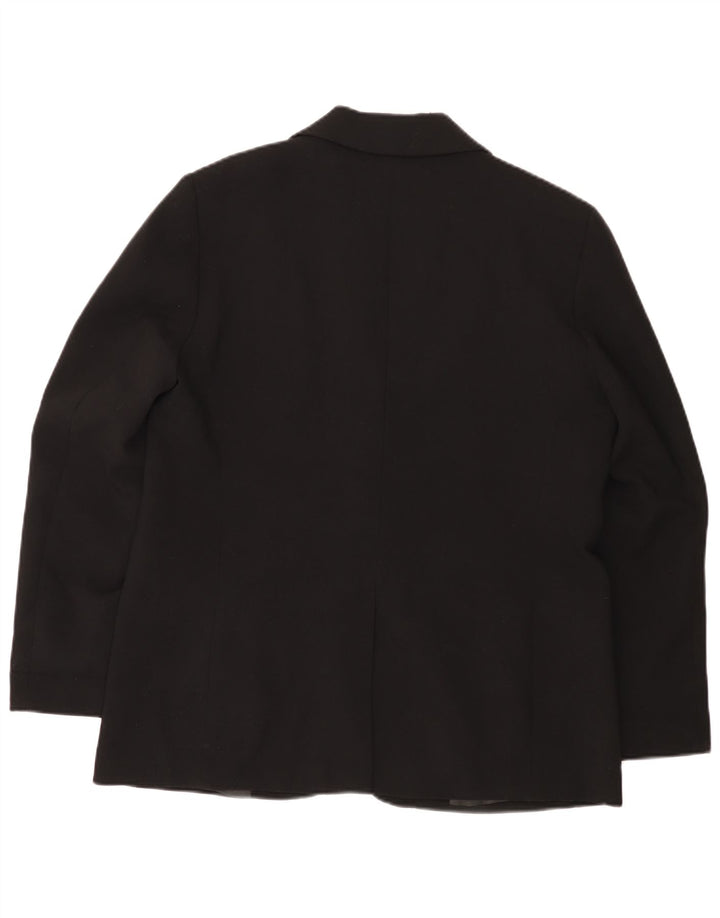 Zara Womens 1 Button Blazer Jacket UK 16 Large Black Polyester