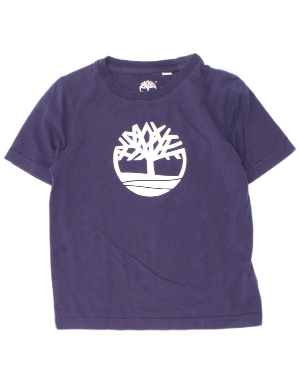 Timberland Boys Graphic T-Shirt Top 4-5 Years Navy Blue Cotton