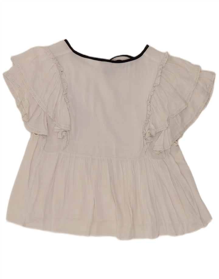 Zara Womens Blouse Top UK 16 Large White